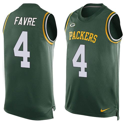  Packers #4 Brett Favre Green Team Color Men's Stitched NFL Limited Tank Top Jersey